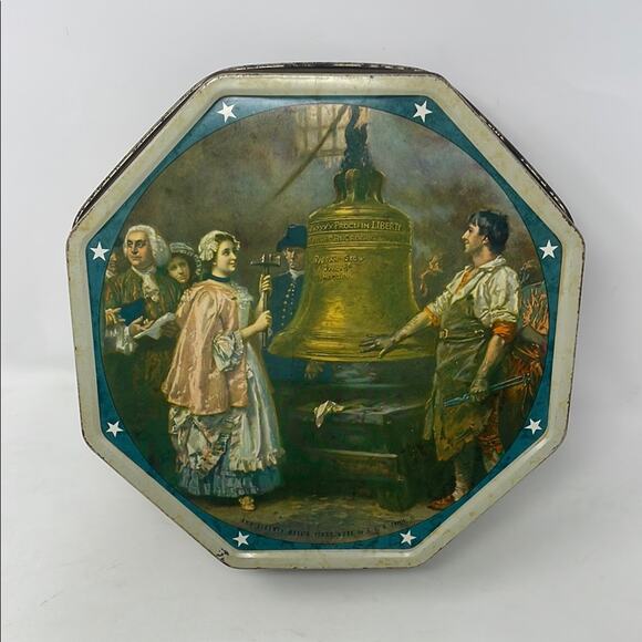 Vintage Made in the USA Sunshine Biscuit Company Statue of Liberty Tin - Picture 1 of 10